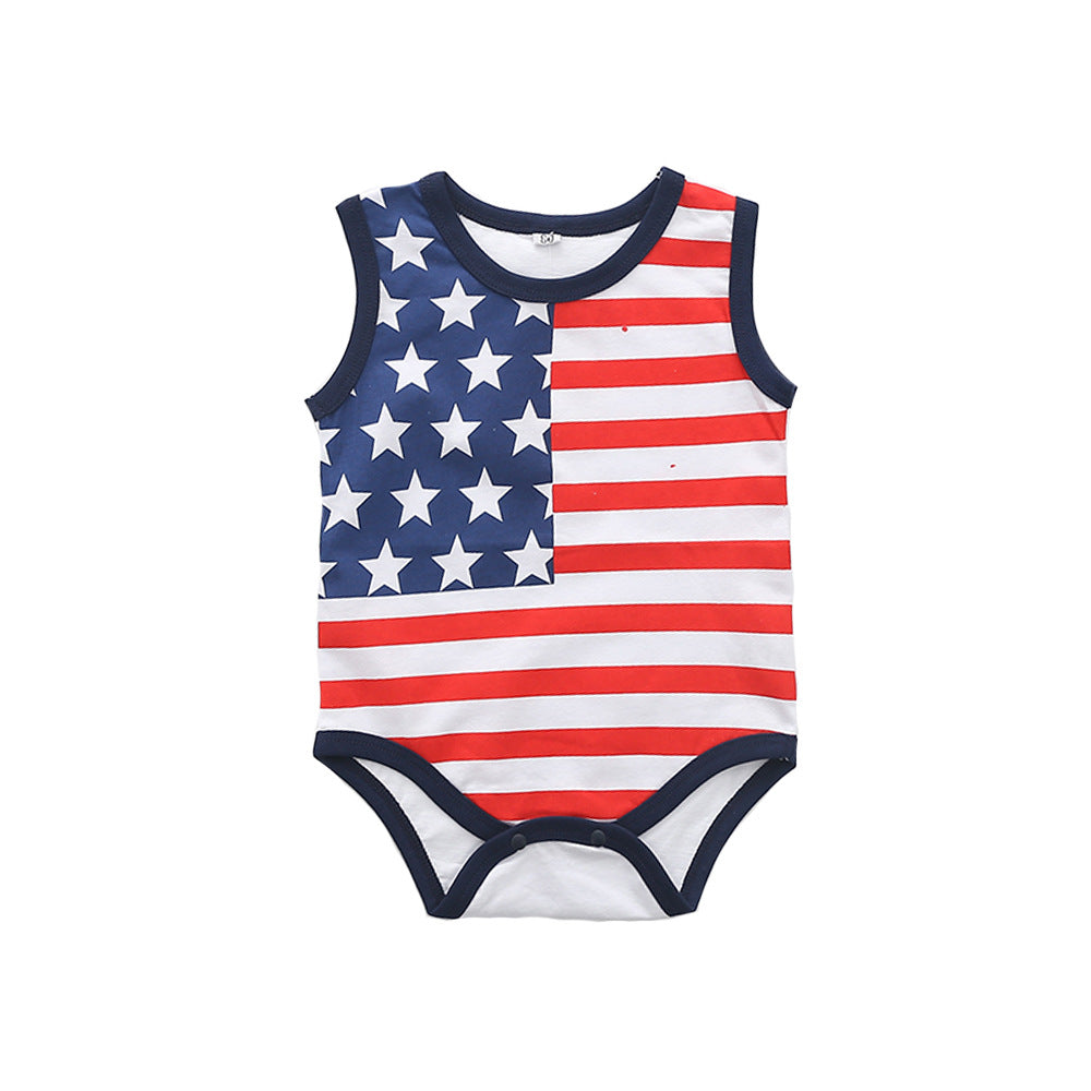 Kids American Flag Onesies Cotton Baby Clothes