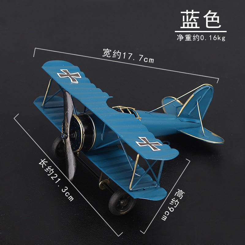 European Iron Art Plane Model Ornament