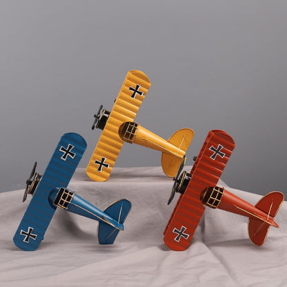 European Iron Art Plane Model Ornament