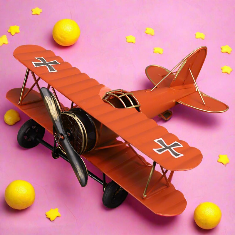 European Iron Art Plane Model Ornament