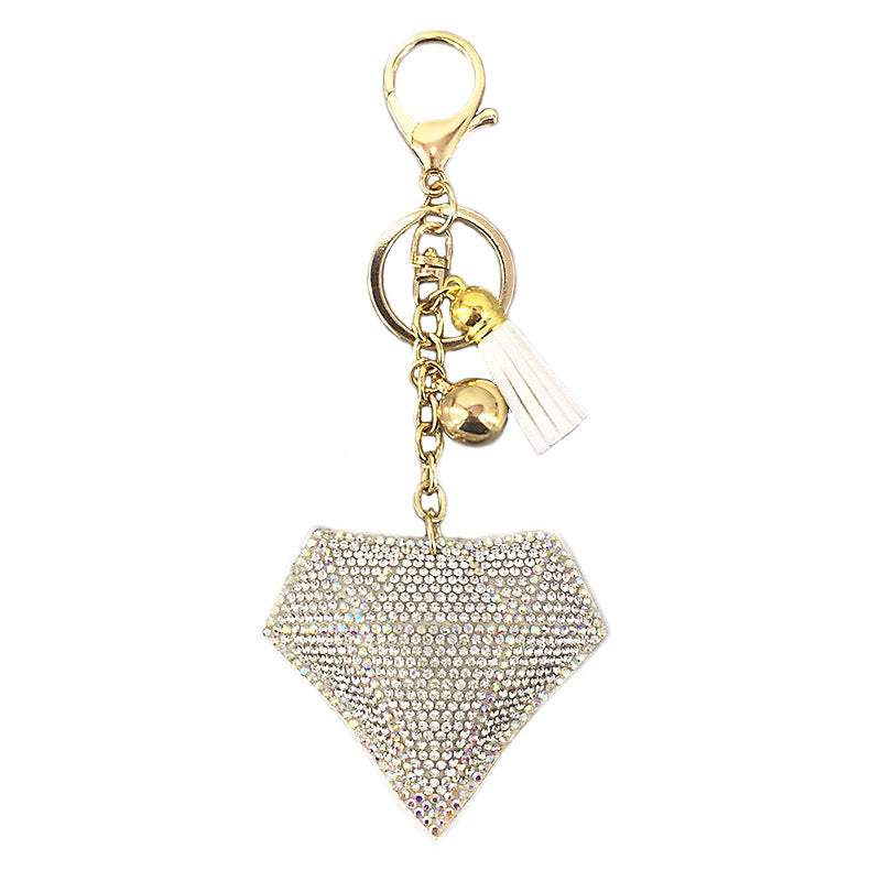 Plush Tassel Inlaid Diamond Keychain