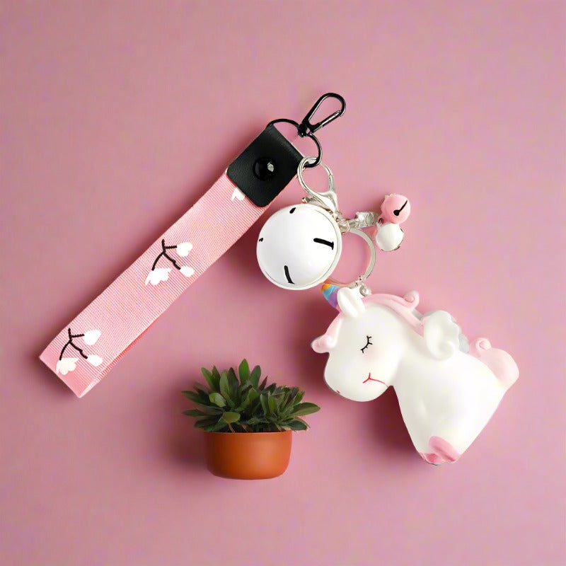 Unicorn Hair Ball Silicone Keychains