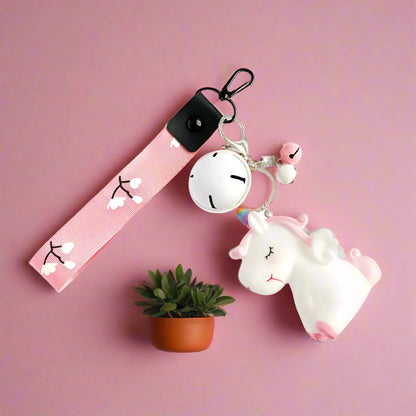 Unicorn Hair Ball Silicone Keychains