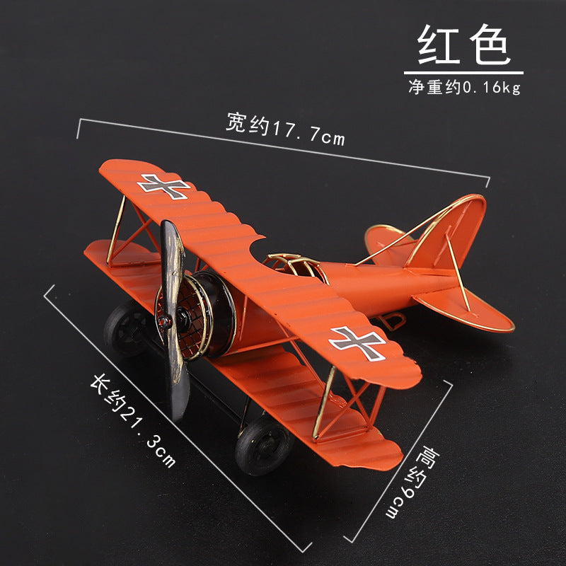 European Iron Art Plane Model Ornament