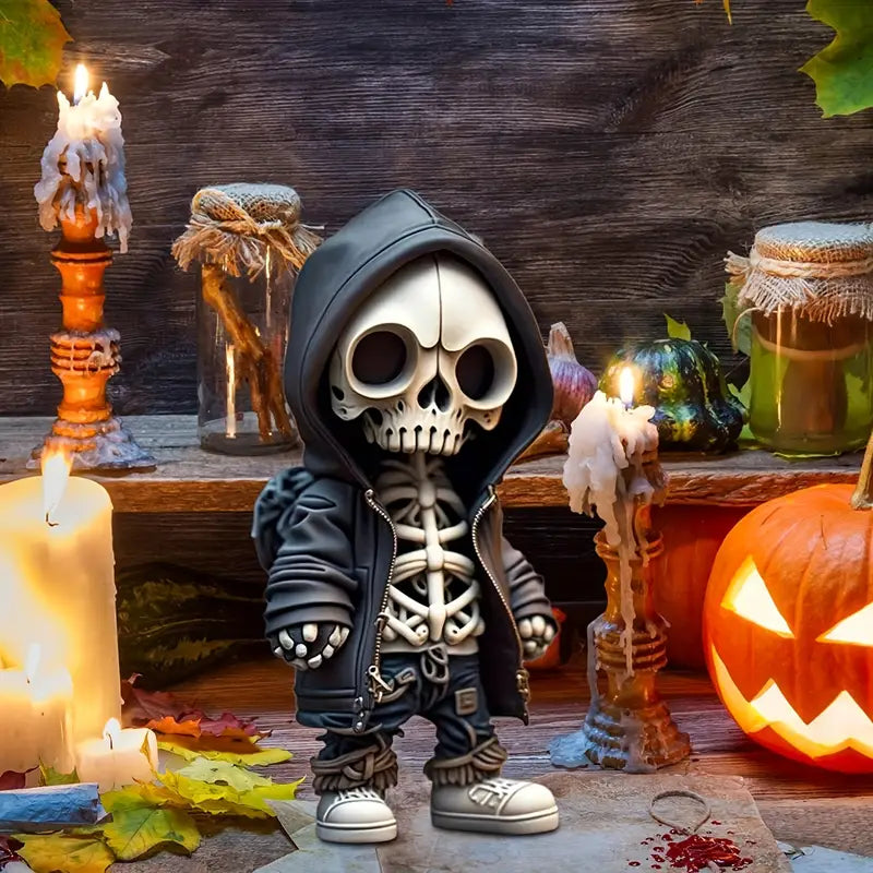 Skeleton Gnome Resin Ornament