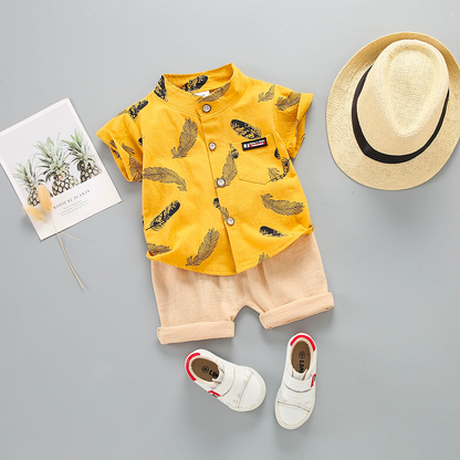 Thin Cartoon Cotton Short Sleeve Two-piece Set