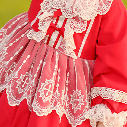 Baby Kid Girls Bow Lace Dressy Birthday Party Spanish Dresses Princess Dresses And Accessories Headwear Wholesale 980210300