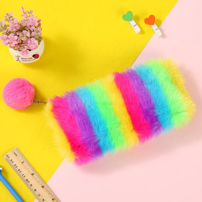 Colorful Plush Pencil Bags