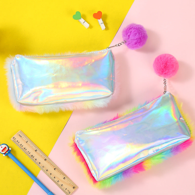 Colorful Plush Pencil Bags