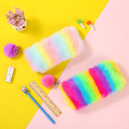 Colorful Plush Pencil Bags