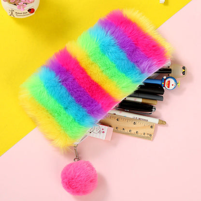 Colorful Plush Pencil Bags