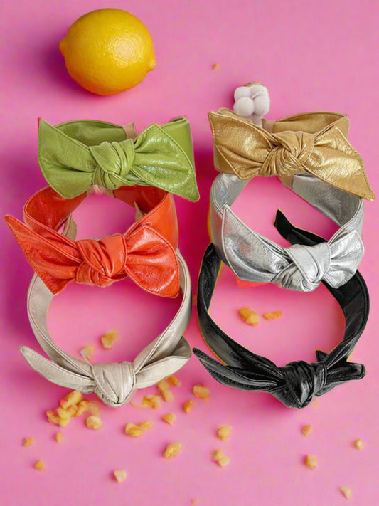 Style Diva PU Leather Bowknot Headband