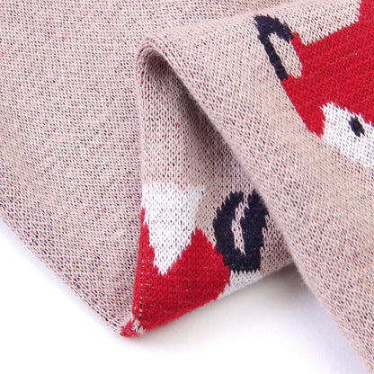 Baby Blanket Cartoon Fox Knitted Blanket