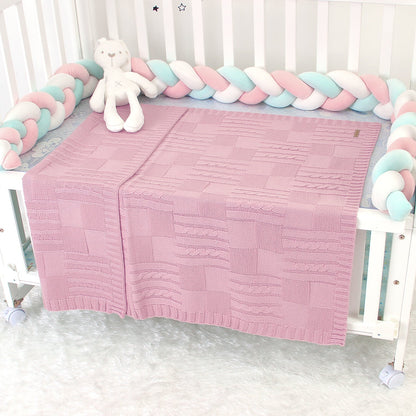 Baby Solid Color Knitted Blanket Baby Windproof Cover Baby