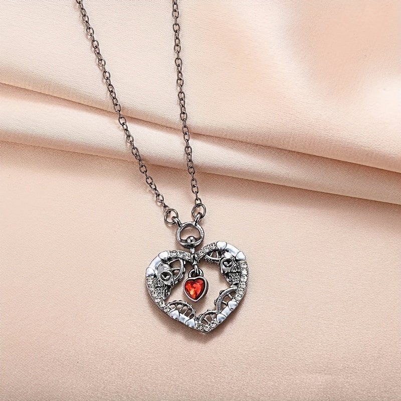 Steampunk Skull Heart Pendant