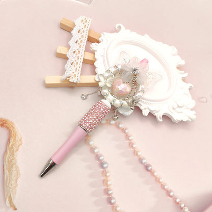 Beaded Pen Butterfly Pearl Rhinestone Lace Pen Handmade