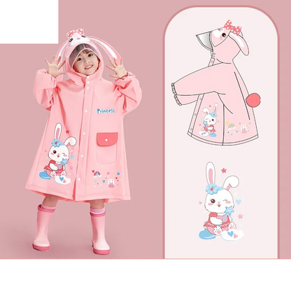 Cartoon Raincoat with Storage Bag
