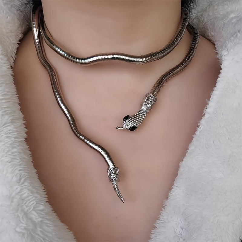 Curious Malleable Long Snake Wrap Collar Halloween