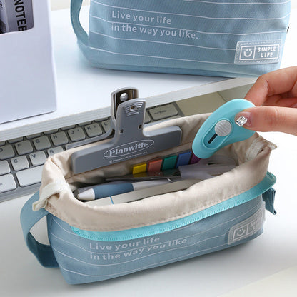 New Polyester Fiber Simple Large Capacity Pencil Case