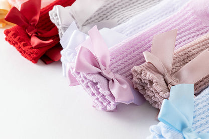 Baby Girls Solid Color Bow Accessories Socks