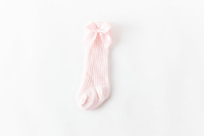 Baby Girls Solid Color Bow Accessories Socks