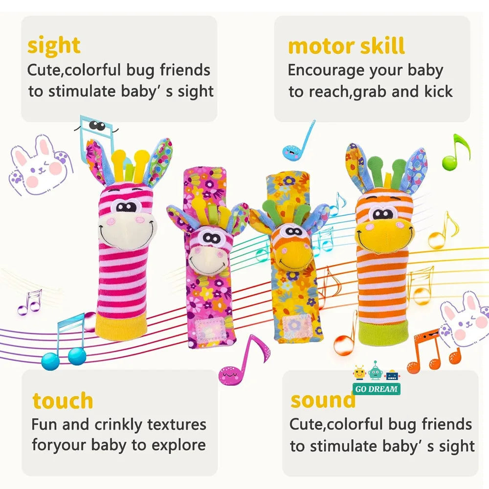 Infant Wrist Rattle Socks: Early Educational Sensory Toy