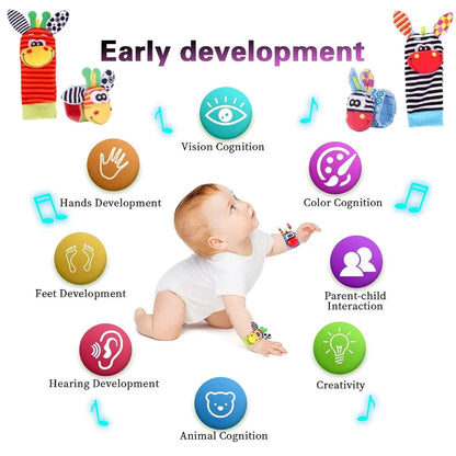 Infant Wrist Rattle Socks: Early Educational Sensory Toy