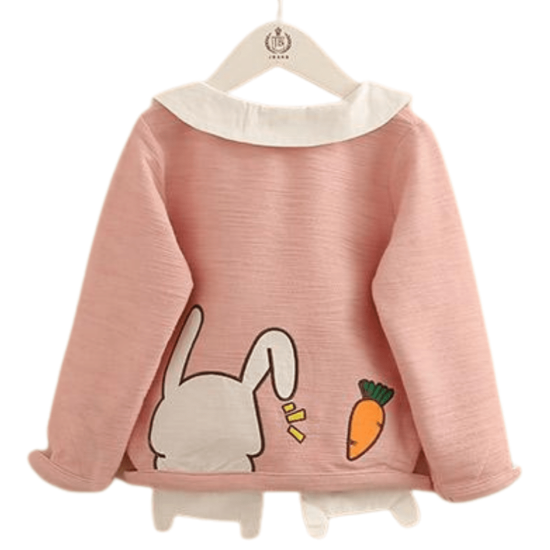 Carrot Rabbit Toon Patchwork Design Sweater