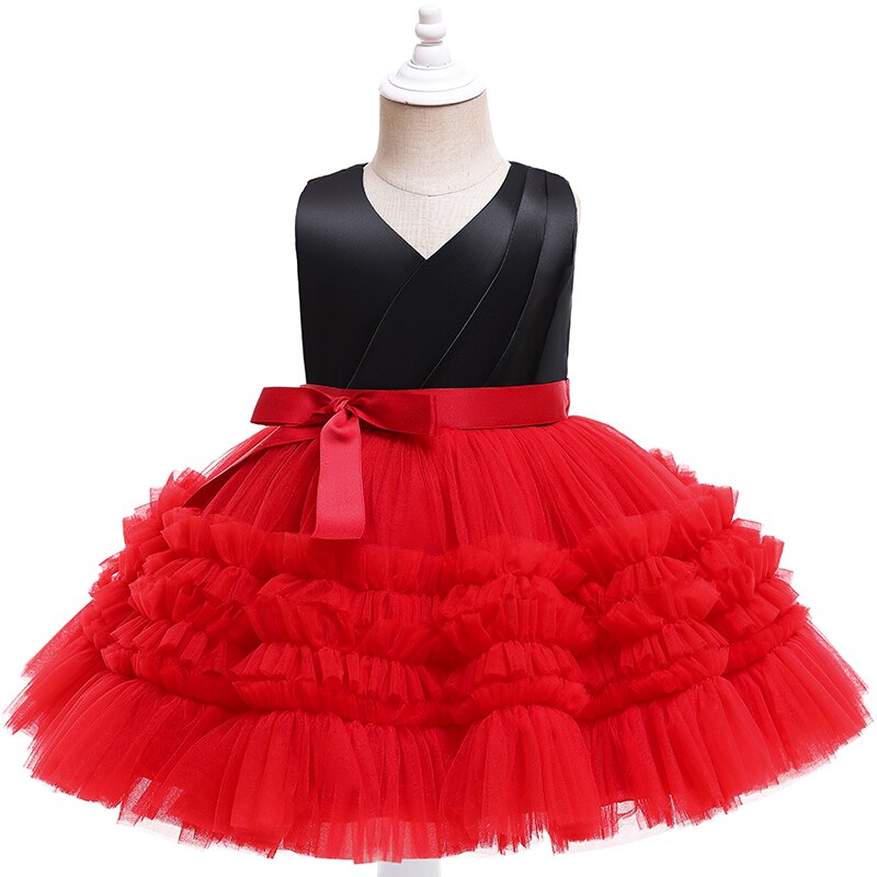 Layered Mesh Ruffles Wedding Flower Girl Party Dress