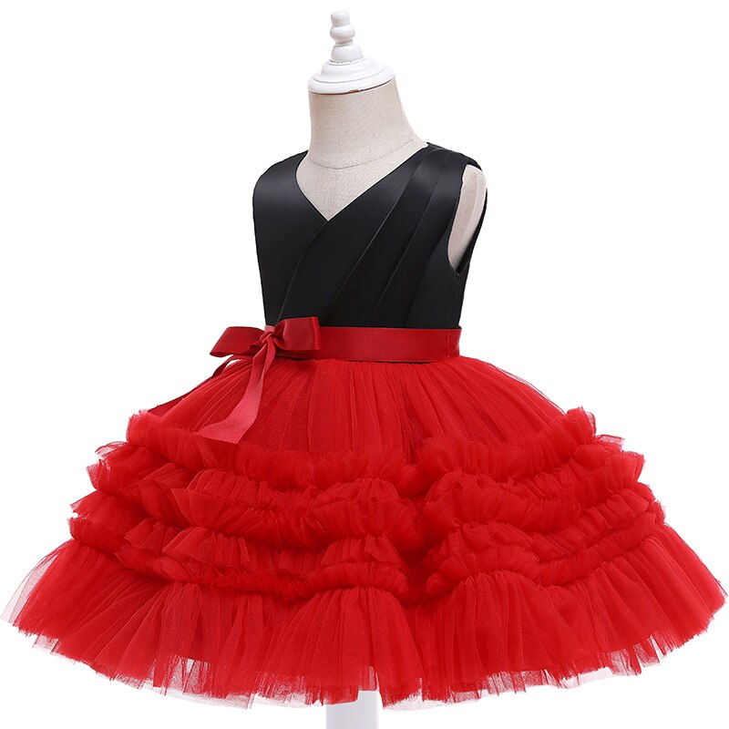 Layered Mesh Ruffles Wedding Flower Girl Party Dress