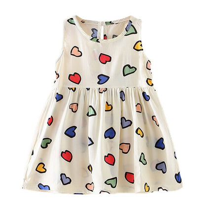 Sweet Prints Ribbon Strap Baby Girl Sundress