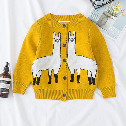 Clouds and Rainbow Print Knitted Cardigan