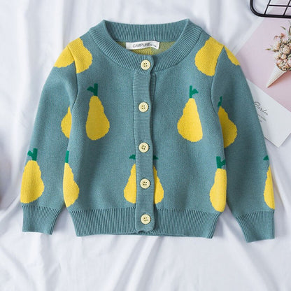 Clouds and Rainbow Print Knitted Cardigan
