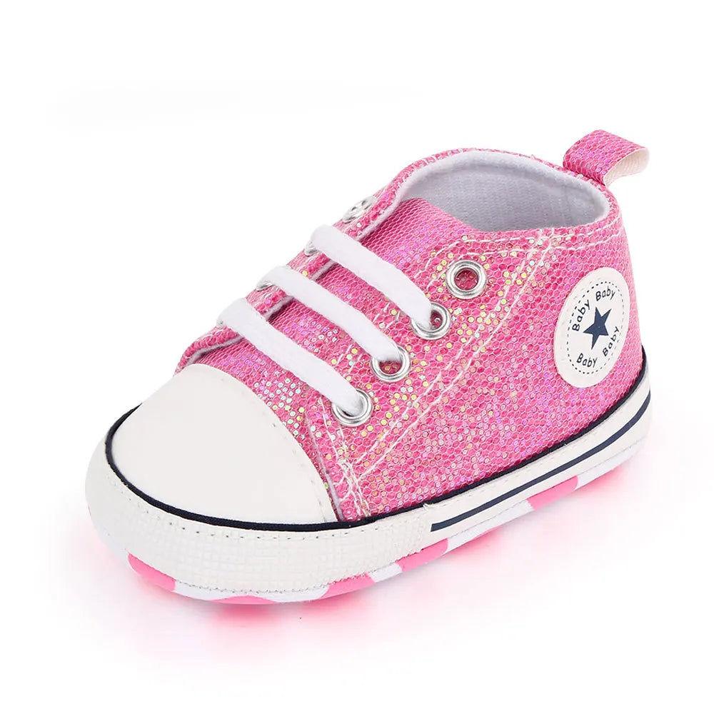 Baby Sequined Canvas Shoes - Stylish Casual First Walking Shoes