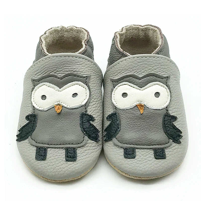 Cow Leather Baby Booties - Soft Soles, Non-Slip Infant Shoes