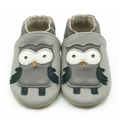 Cow Leather Baby Booties - Soft Soles, Non-Slip Infant Shoes
