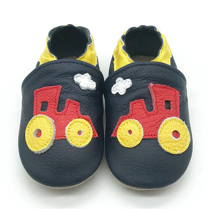 Cow Leather Baby Booties - Soft Soles, Non-Slip Infant Shoes