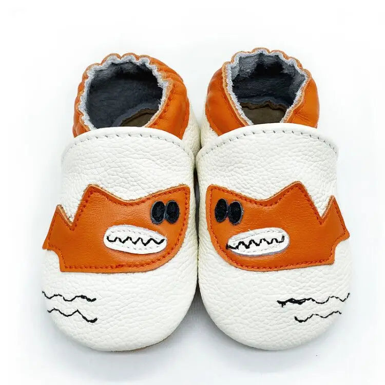 Cow Leather Baby Booties - Soft Soles, Non-Slip Infant Shoes