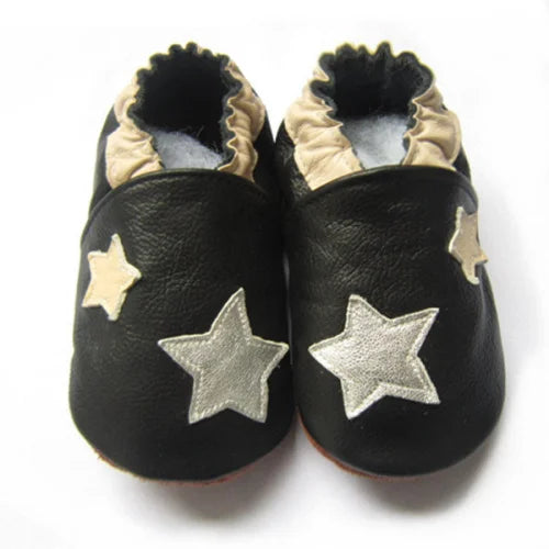 Cow Leather Baby Booties - Soft Soles, Non-Slip Infant Shoes