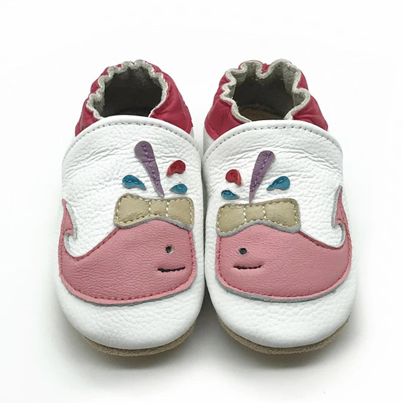 Cow Leather Baby Booties - Soft Soles, Non-Slip Infant Shoes