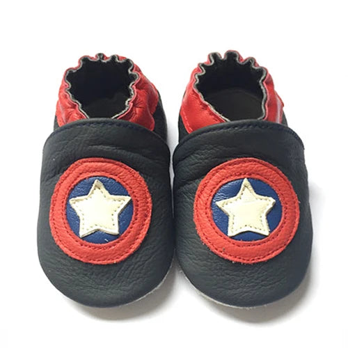 Cow Leather Baby Booties - Soft Soles, Non-Slip Infant Shoes