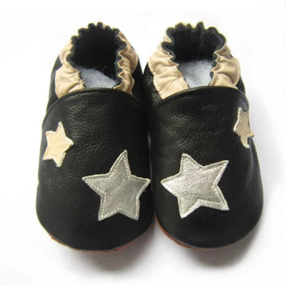 Cow Leather Baby Booties - Soft Soles, Non-Slip Infant Shoes