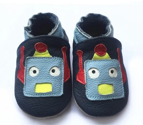 Cow Leather Baby Booties - Soft Soles, Non-Slip Infant Shoes