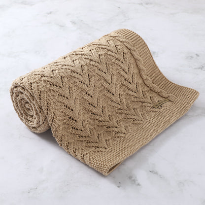 Baby Blanket Knitted Hollow Cover Blanket Solid Color Windproof Baby Quilt Baby Clothes Wholesale Distributors