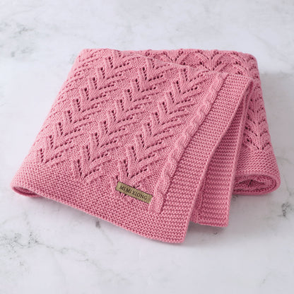 Baby Blanket Knitted Hollow Cover Blanket Solid Color Windproof Baby Quilt Baby Clothes Wholesale Distributors
