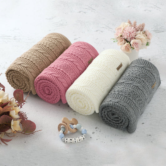 Baby Blanket Knitted Hollow Cover Blanket Windproof