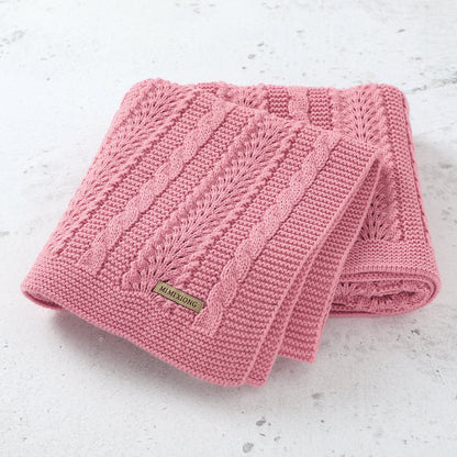 Baby Blanket Knitted Hollow Cover Blanket Windproof