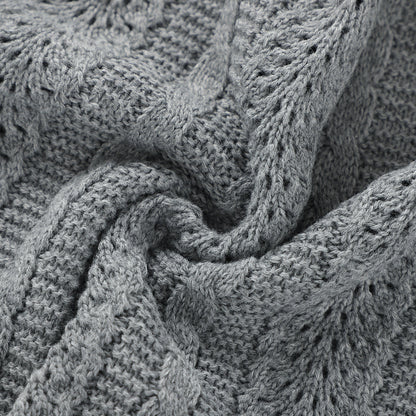 Baby Blanket Knitted Hollow Cover Blanket Windproof