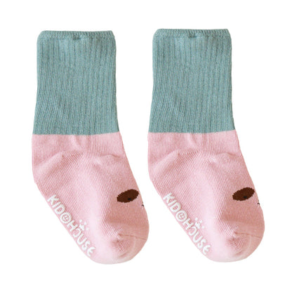 Girls Boys Letters Animals Cartoon Muslin&Ribbed Socks