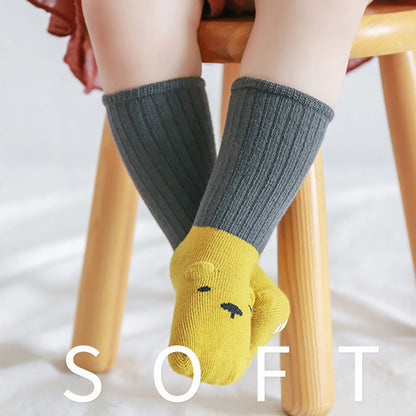 Girls Boys Letters Animals Cartoon Muslin&Ribbed Socks